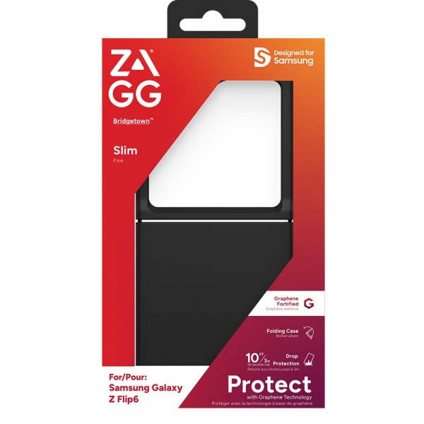 ZAGG Samsung Galaxy Z Flip 6/Flip 7 FE -suojakuori Bridgetown musta