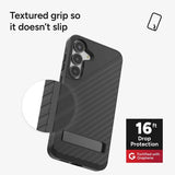 ZAGG Samsung Galaxy S25 Plus -suojakuori Denali Kickstand Musta