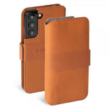 Krusell Samsung Galaxy S22 Kotelo Leather PhoneWallet Konjakki