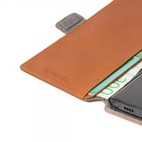 Krusell Samsung Galaxy S22 Ultra Kotelo Leather PhoneWallet Konjakki