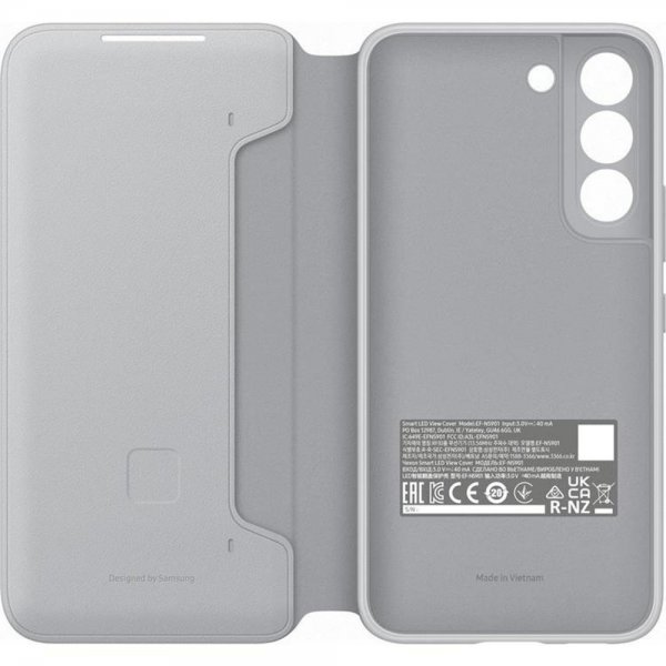 Samsung Alkuperäinen Galaxy S22 Plus -kotelo Smart LED View Cover Vaaleanharmaa