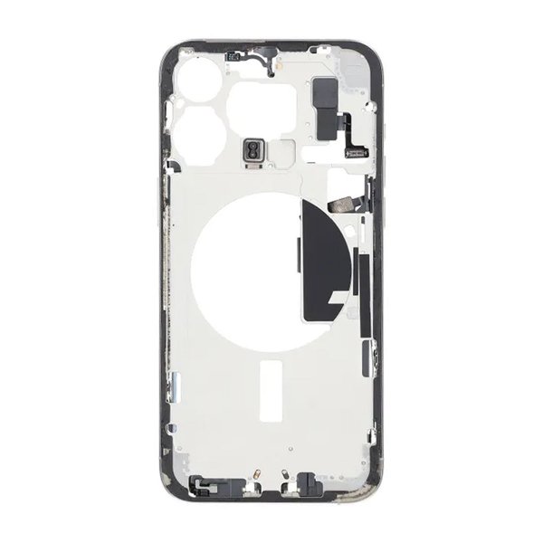 Keskikehys pikkutarvikkeilla iPhone 15 Pro Max - Valkoinen Titaani OEM