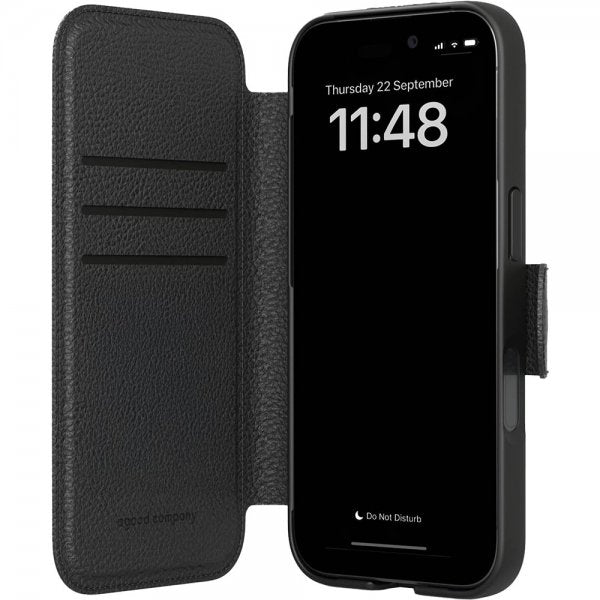 agood company iPhone 17 Kotelo Pyöreä Lompakkokotelo Musta