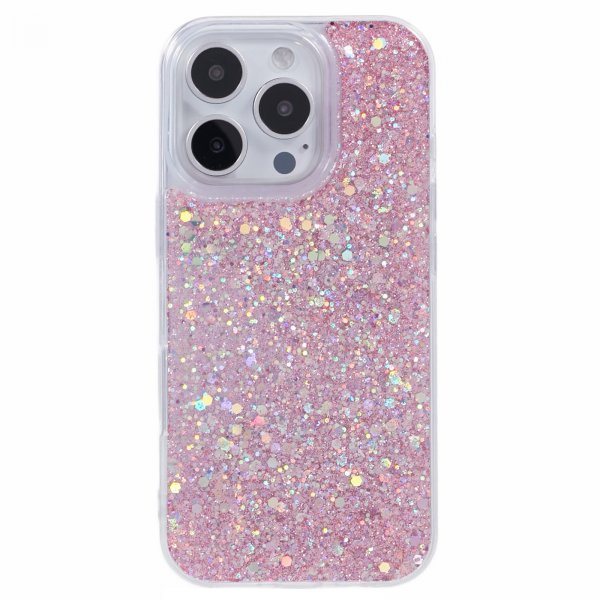 Nordic Covers iPhone 16 Pro -kuori, Sparkle Series, Blossom Pink