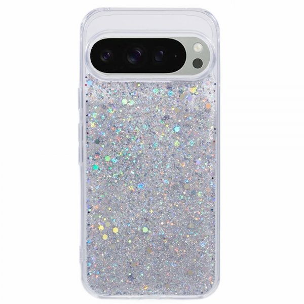 Nordic Covers Google Pixel 9/Pixel 9 Pro -kuori, Sparkle Series, Stardust Silver