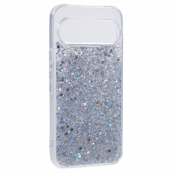 Nordic Covers Google Pixel 9/Pixel 9 Pro -kuori, Sparkle Series, Stardust Silver