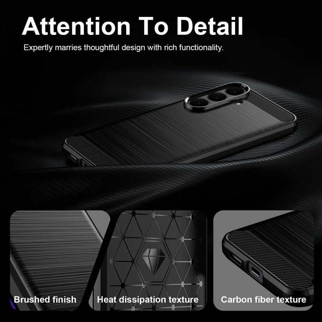 Samsung Galaxy S26 FE Kuori Harjattu Hiilikerosta Musta