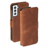 Krusell Samsung Galaxy S21 -kotelo Sunne PhoneWallet Vintage Cognac