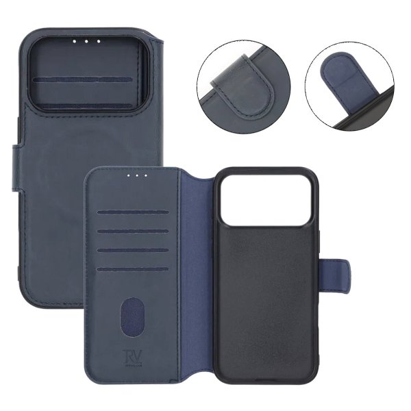 Rvelon iPhone 17 Pro Kotelo 4 Korttipaikkaa MagSafe Sininen