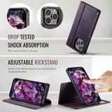 CaseMe iPhone 15 Pro Max Kotelo C49 Series Violetti