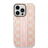 Karl Lagerfeld iPhone 14 Pro Kuori Monogram Vertical Stripe Rose