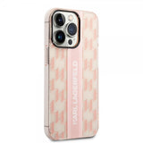 Karl Lagerfeld iPhone 14 Pro Kuori Monogram Vertical Stripe Rose