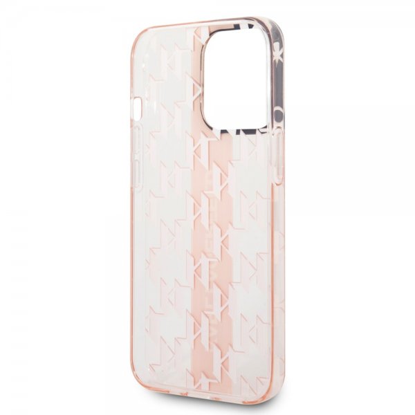 Karl Lagerfeld iPhone 14 Pro Kuori Monogram Vertical Stripe Rose