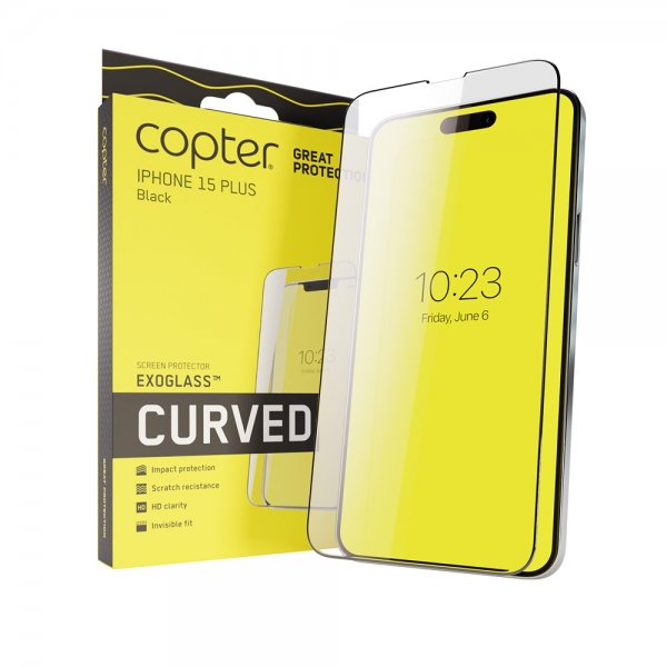 Copter iPhone 15 Plus -näytönsuoja, Exoglass Curved