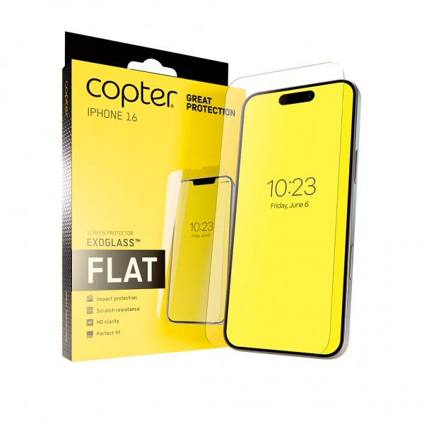 Copter iPhone 16 -näytönsuoja, Exoglass Flat