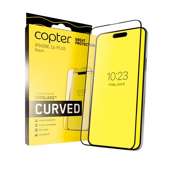 Copter iPhone 16 Plus Näytönsuoja Exoglass Curved