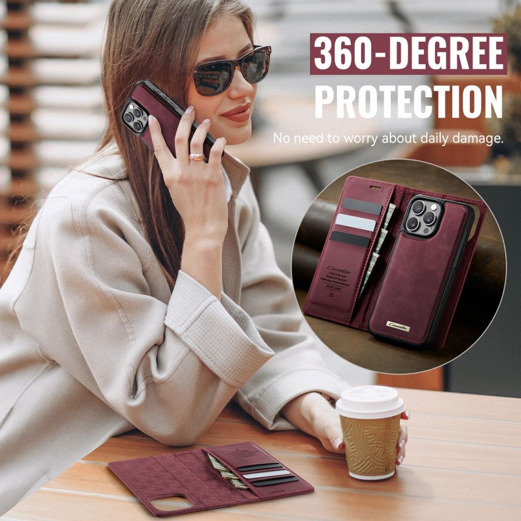 CaseMe iPhone 13 Pro Kotelo C49 Series Punainen