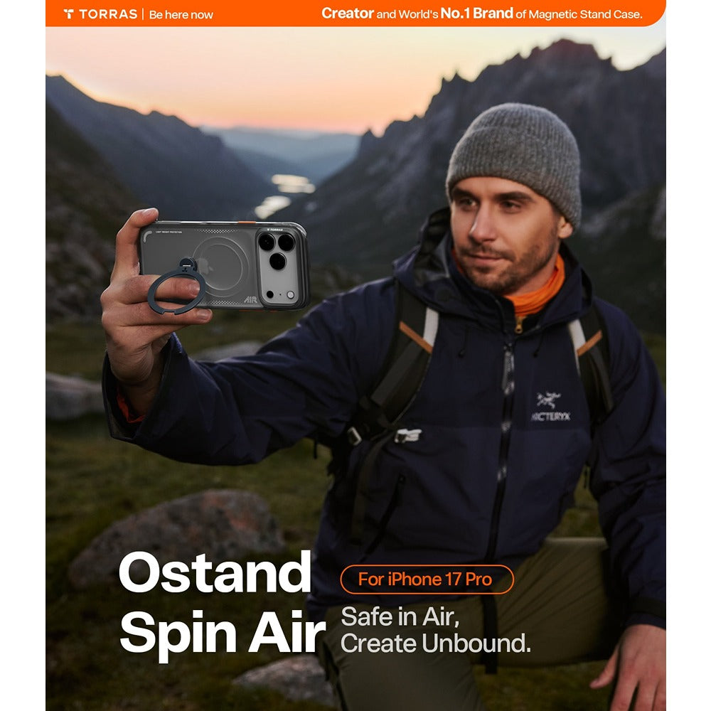 Torras iPhone 17 Pro Kuori Ostand Q3 Air Shadow Black