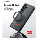 Torras Samsung Galaxy S26 Kuori Ostand Q3 Spin Obsidianmusta