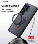 Torras Samsung Galaxy S26 Ultra Kuori Ostand Q3 Spin Obsidian Black