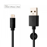 Kiinteä USB-A–Lightning-kaapeli 1 m Musta