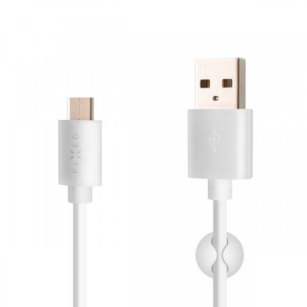 Kiinteä USB-A–USB-C-kaapeli 1 m, valkoinen