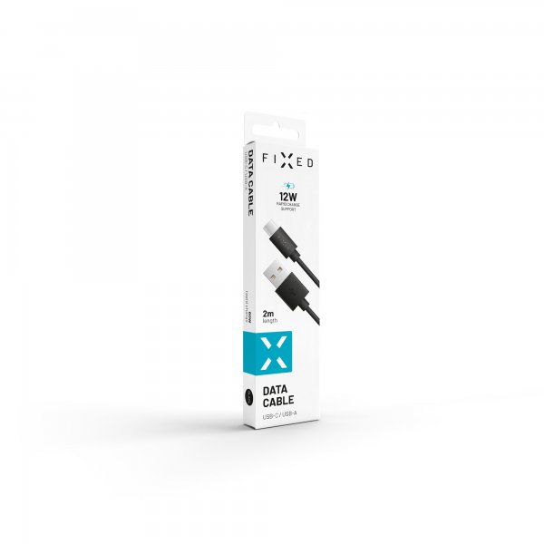 Kiinteä kaapeli USB-A–USB-C 2m Musta