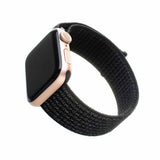 Kiinteä Apple Watch 38/40/41/42mm ranneke, heijastava nylonhihna, musta