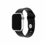 Kiinteä Apple Watch 38/40/41/42mm ranneke silikonihihna musta