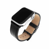 Kiinteä Apple Watch 44/45/46mm/Apple Watch Ultra ranneke, nahkaranneke, musta