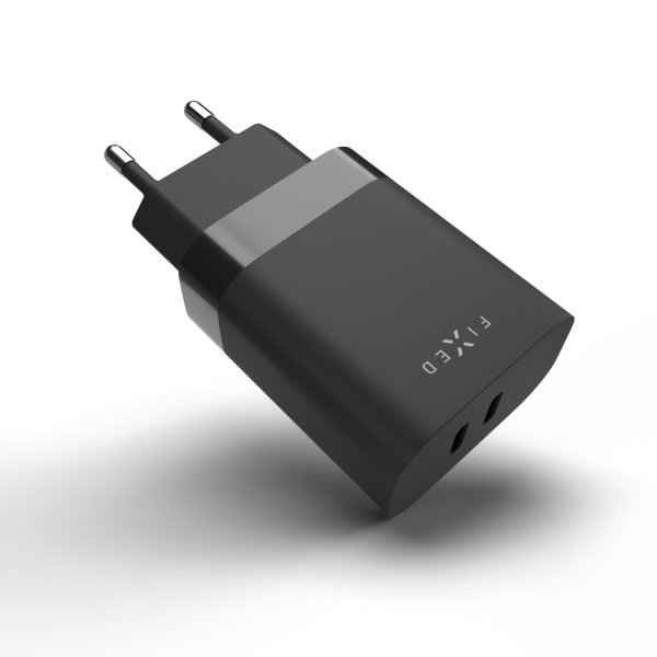 Fixed Laturi PD Travel Charger 2xUSB-C 35W Musta