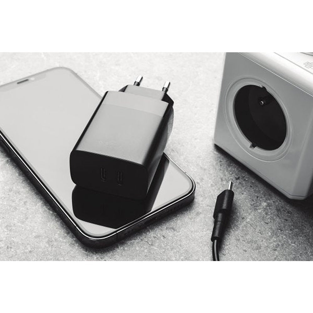 Fixed Laturi PD Travel Charger 2xUSB-C 35W Musta
