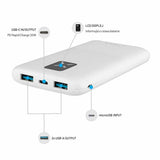Fixed Powerbank Zen 10 20W 10 000 mAh USB-C 2xUSB-A Valkoinen