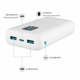 Kiinteä tehopankki Zen 20 20W 20 000 mAh USB-C 2xUSB-A Valkoinen