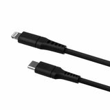 Fixed Kabel Liquid Silicone USB-C/Lightning 1,2 m, musta
