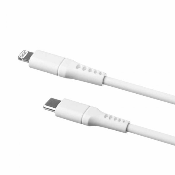 Fixed Kabel Liquid Silicone USB-C/Lightning 0,5m Valkoinen