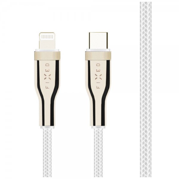 Fixed Kabel METAL Series USB-C/Lightning 0,5 m Valkoinen