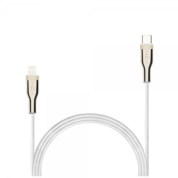 Fixed Kabel METAL Series USB-C/Lightning 1,2 m valkoinen