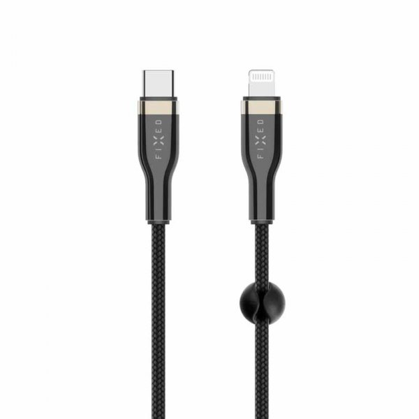 Fixed Kabel METAL Series USB-C/Lightning 0,5m Musta