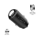 Kiinteä autolaturi USB-C-kaapelilla 1,2 m 2xUSB-C 30 W musta