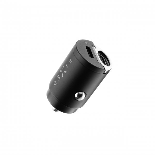 Kiinteä autolaturi USB-C-kaapelilla 1,2 m 2xUSB-C 30 W musta