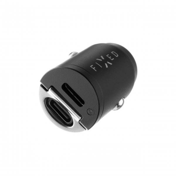 Kiinteä autolaturi USB-C-kaapelilla 1,2 m 2xUSB-C 30 W musta
