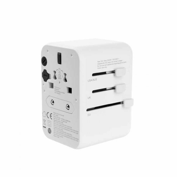 Fixed Travel Adapter USB-A/USB-C 65W -matkalaturi