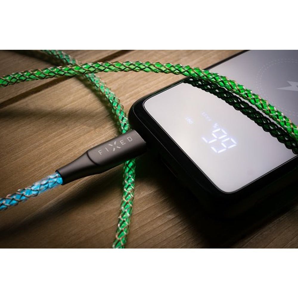 Kiinteä Kaapeli Hohtava RGB LED USB-C–USB-C 1.2m