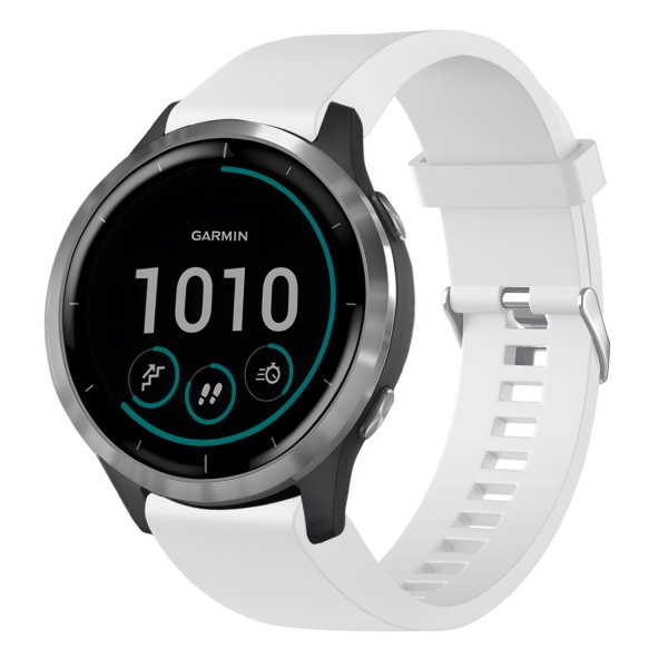 Kiinteä Garmin QuickFit 20mm Ranneke Silikonihihna Valkoinen