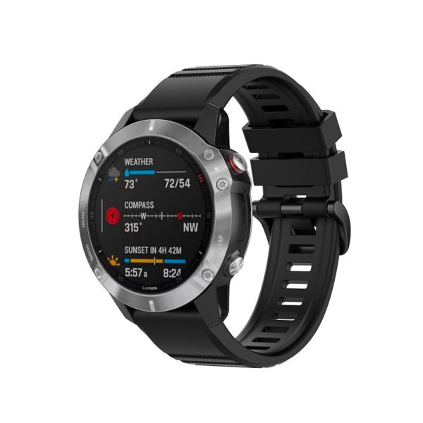 Kiinteä Garmin QuickFit 22mm ranneke silikoni musta