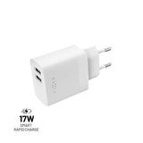 Fixed Laturi 2xUSB-A 17W Valkoinen