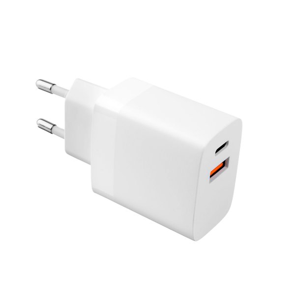 Fixed Laturi USB-C-kaapelilla 1m 2xUSB-A 17W Valkoinen