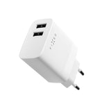 Kiinteä laturi Lightning-kaapelilla 1m 2xUSB-A 17W Valkoinen