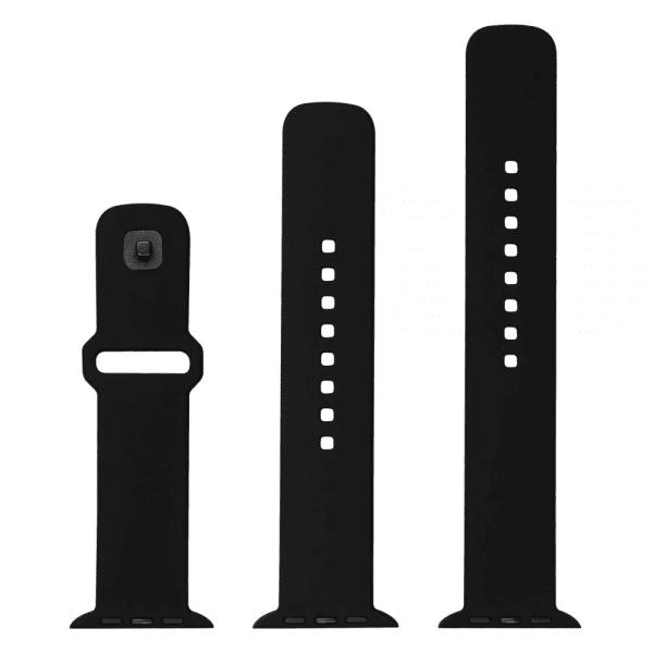 Kiinteä Apple Watch 44/45/46mm ranneke silikoni Sporty Strap musta